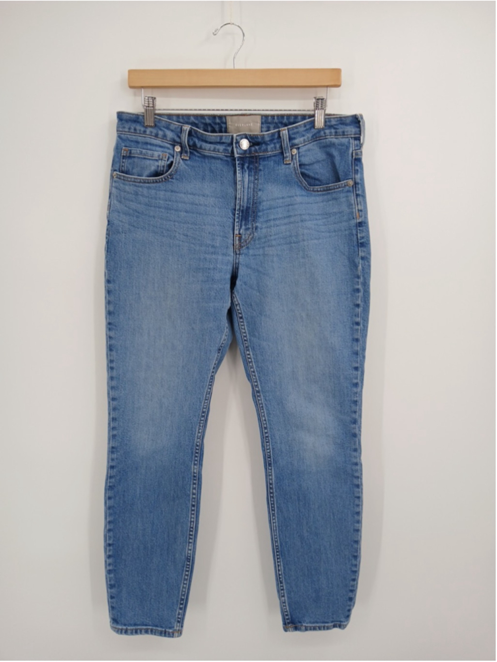 EVERLANE Jeans Womens Size 31 Regular Cropped Inseam 27" 5 Pocket Blue Cotton